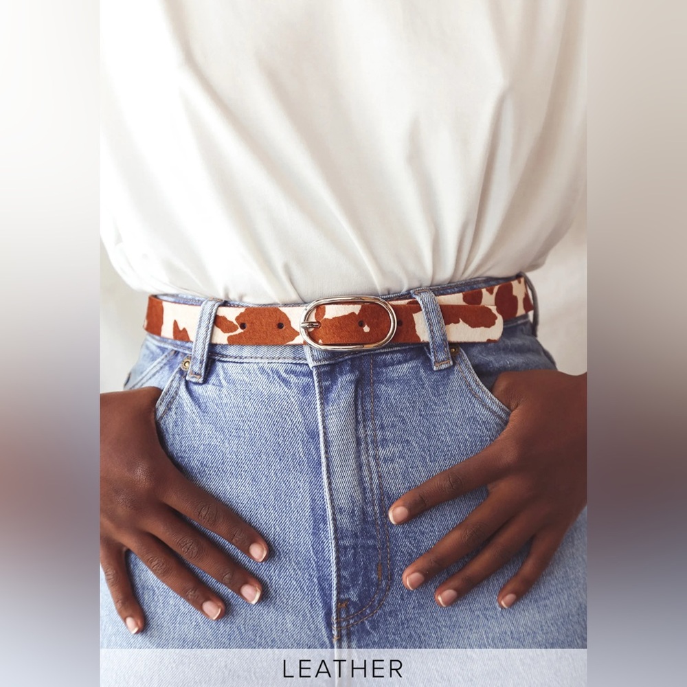 Most Wanted Women’s Cow Print Calf Hair Leather Belt. Size XL. NWOT - Picture 7 of 12